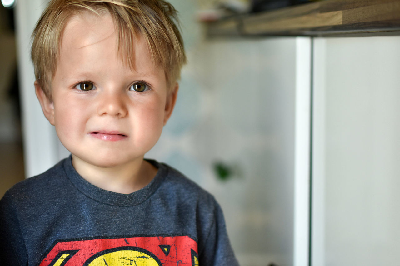 Cute boy at home