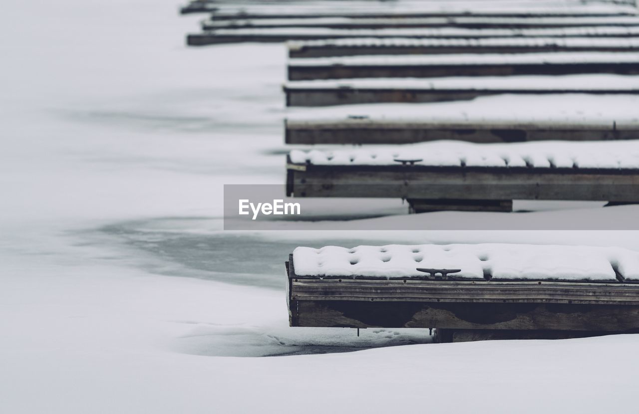 Frozen marina docks