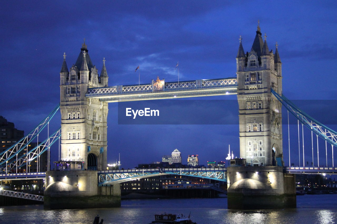 View of illuminated tower bridge