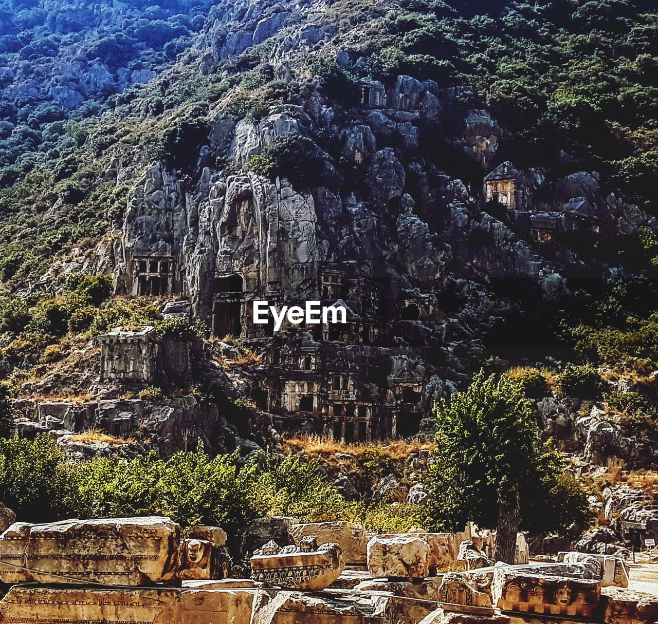 Historic temple on mountain