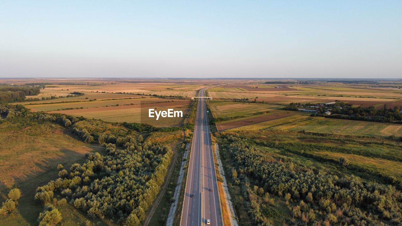 Panoramic shot of a romanian highway 