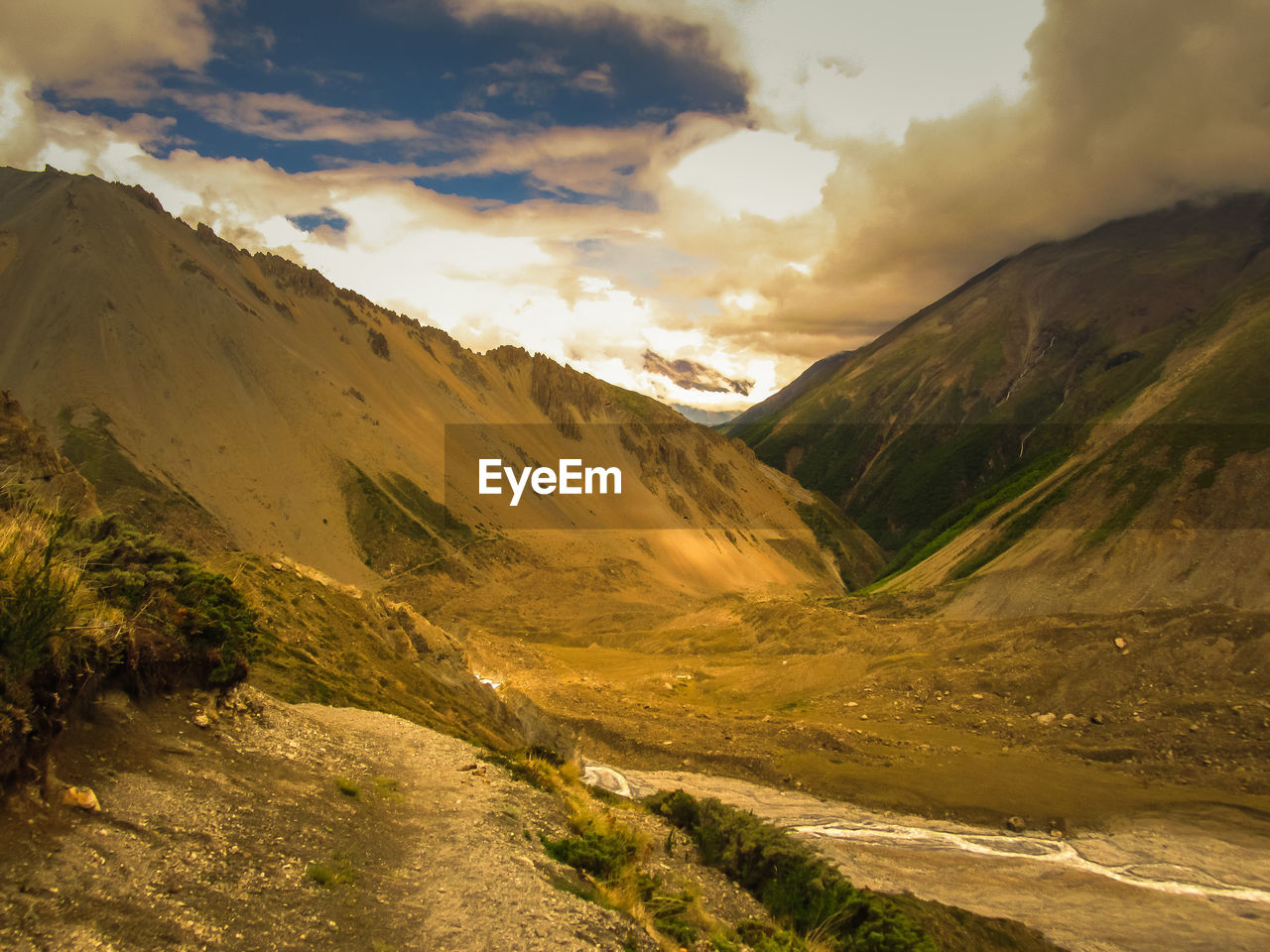 Scenic view of mountains against sky