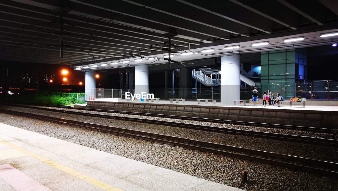 Railroad station at night