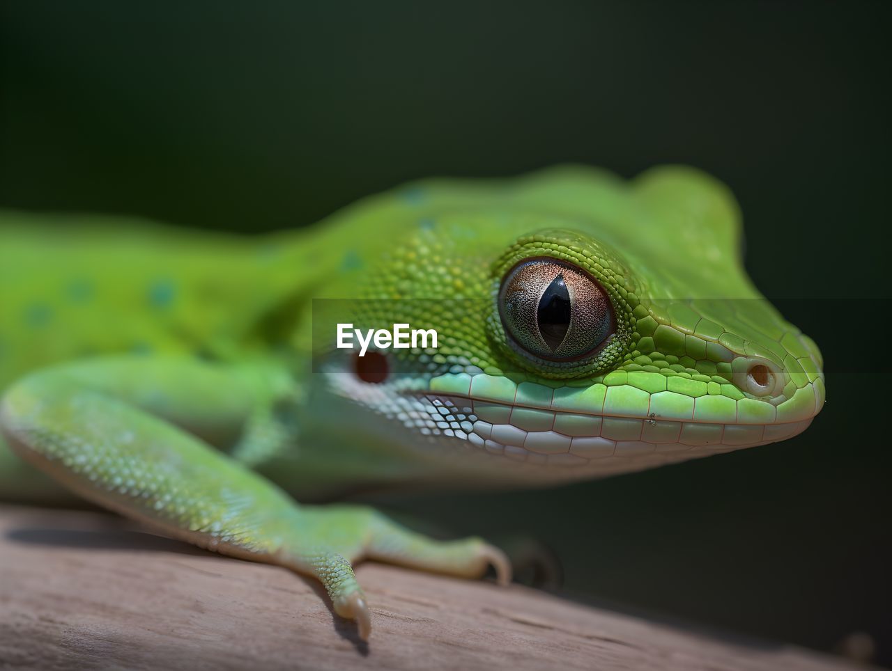 close-up of green lizard