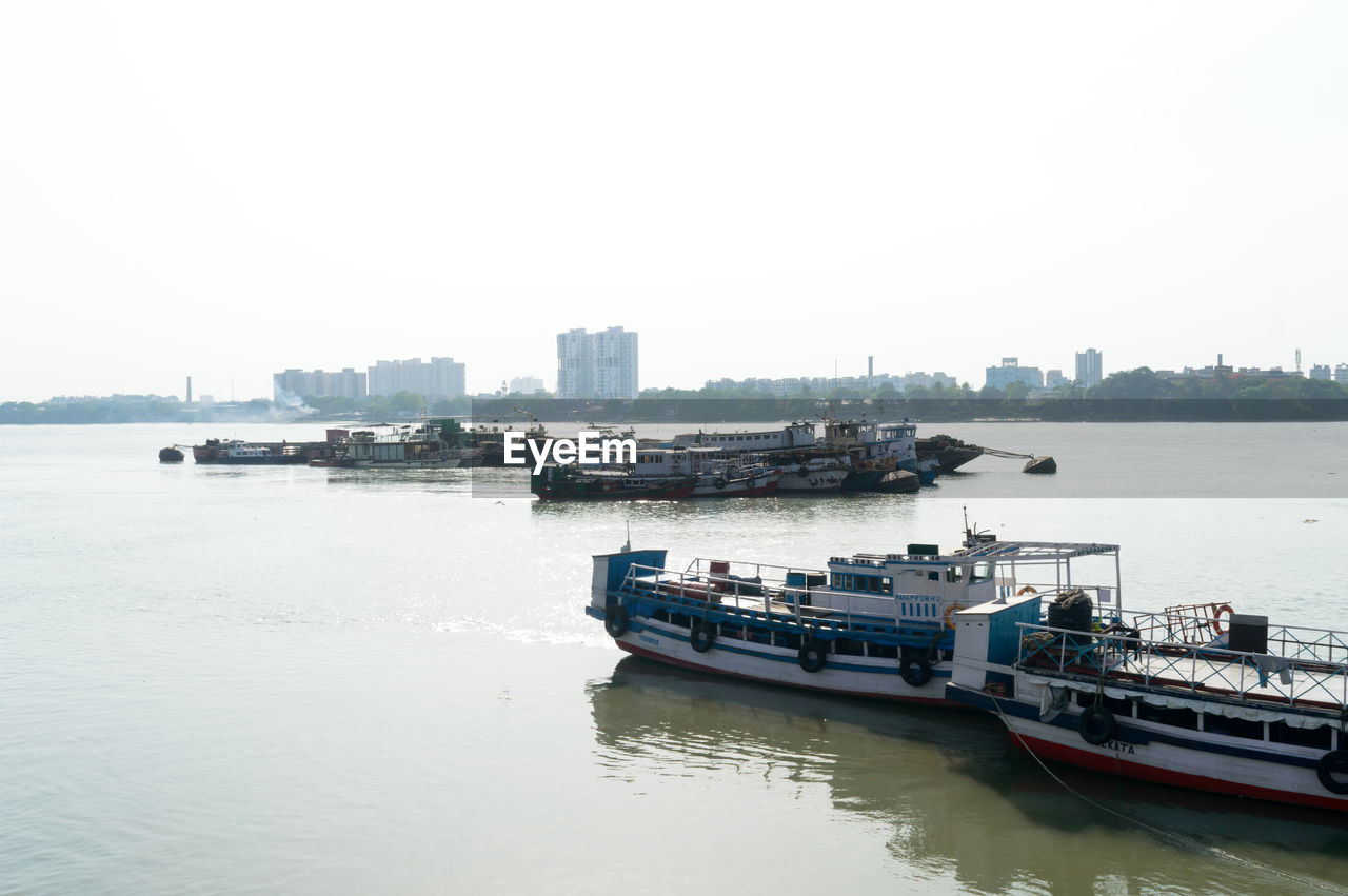 NAUTICAL VESSEL IN SEA AGAINST CLEAR SKY