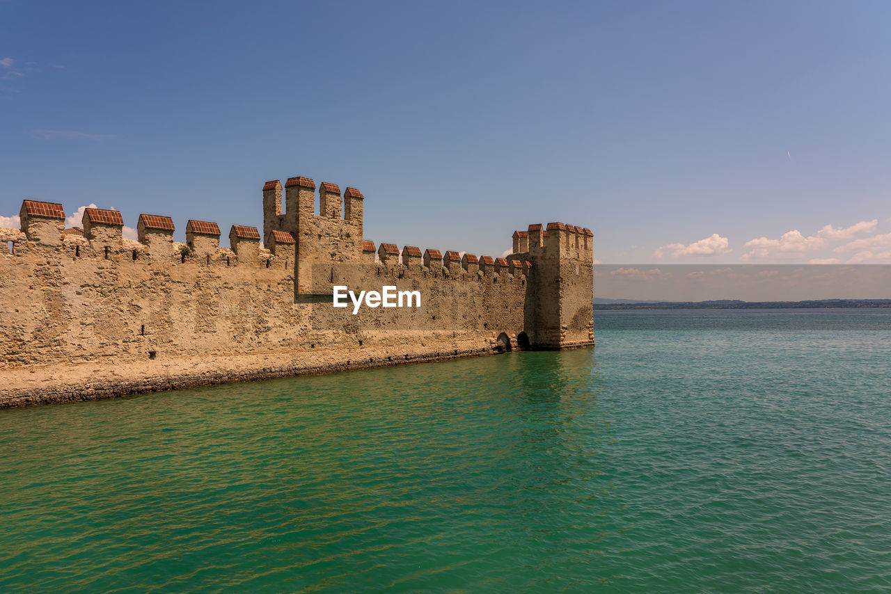 Panoramic view of scaliger castle near sirmione in italy.