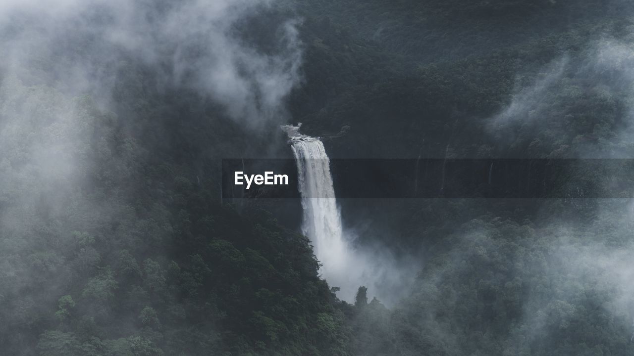 Scenic view of waterfall