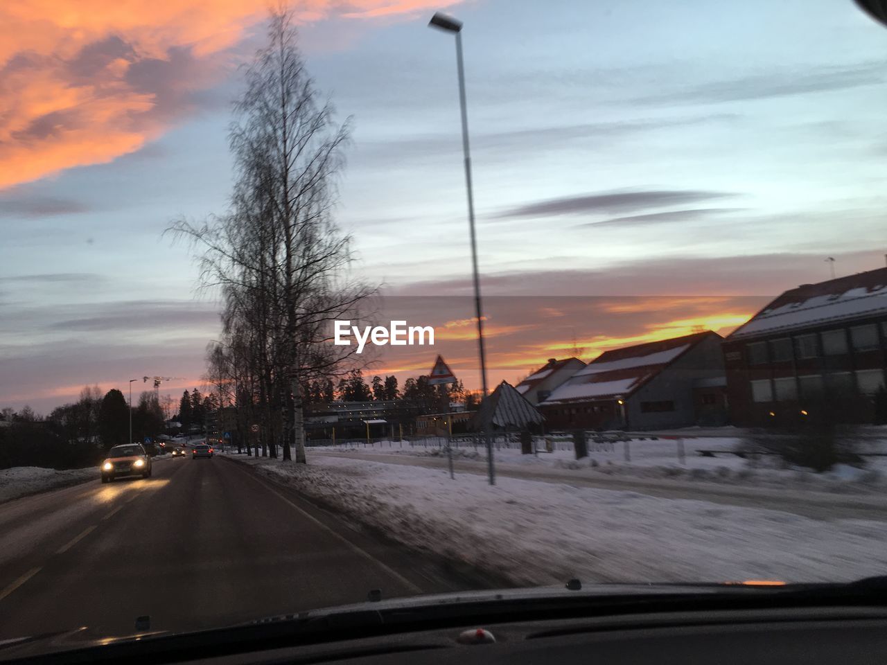 VIEW OF ROAD AT SUNSET