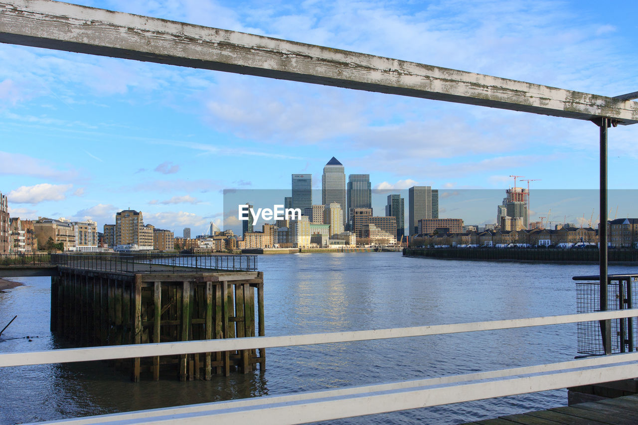 VIEW OF CITYSCAPE WITH WATERFRONT