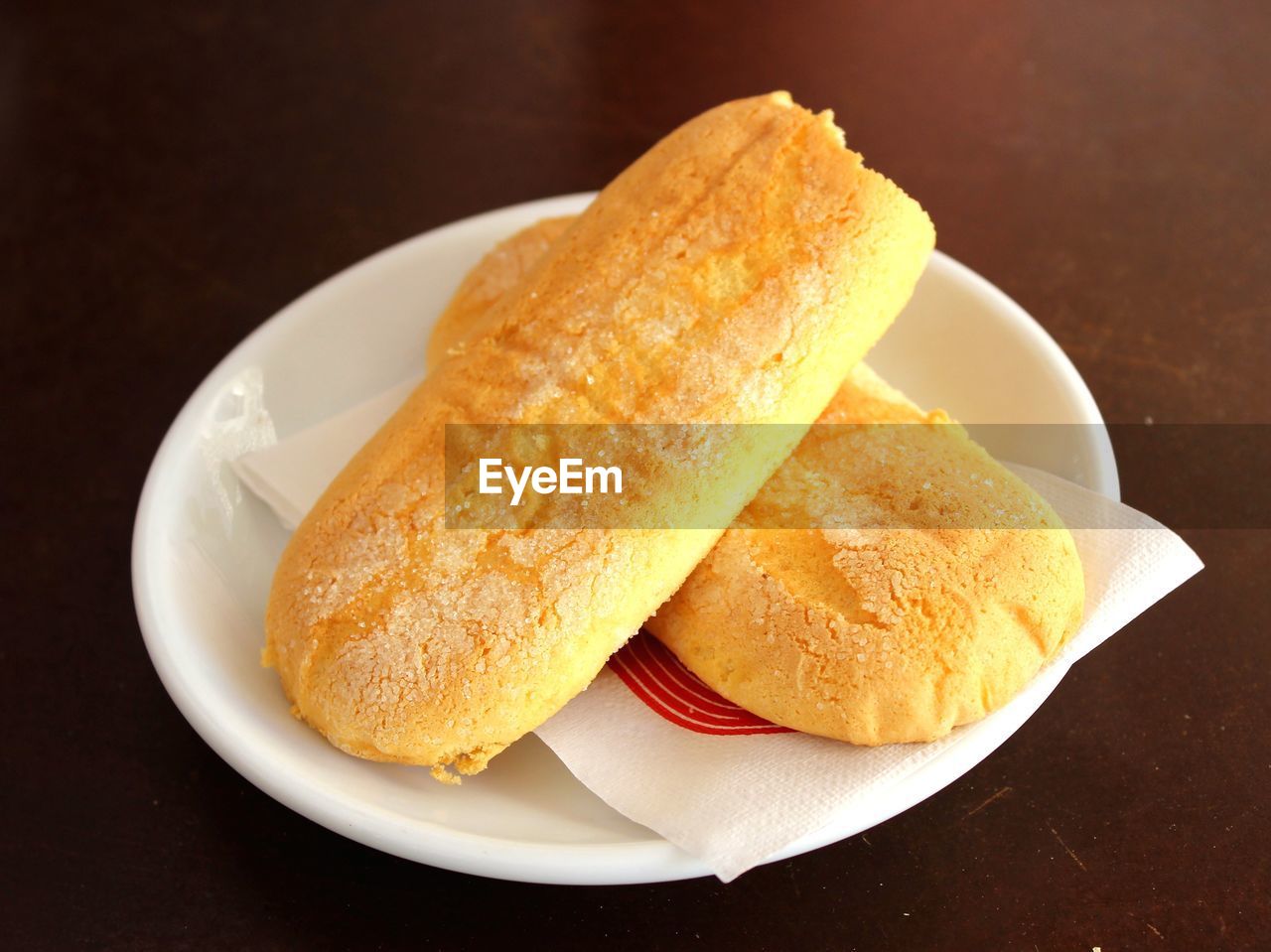 Close-up of bread in plate