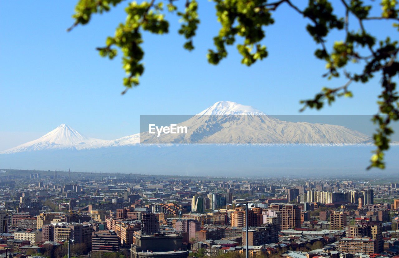 Mount ararat and yerevan city,transcaucasia,armenia.