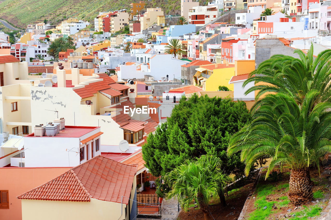 High angle view of san sebastian de la gomera