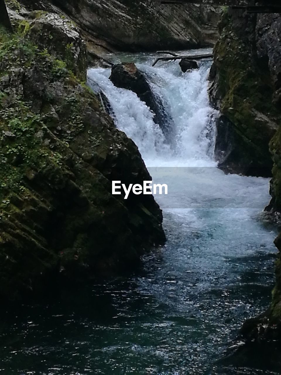 SCENIC VIEW OF WATERFALL AT FOREST