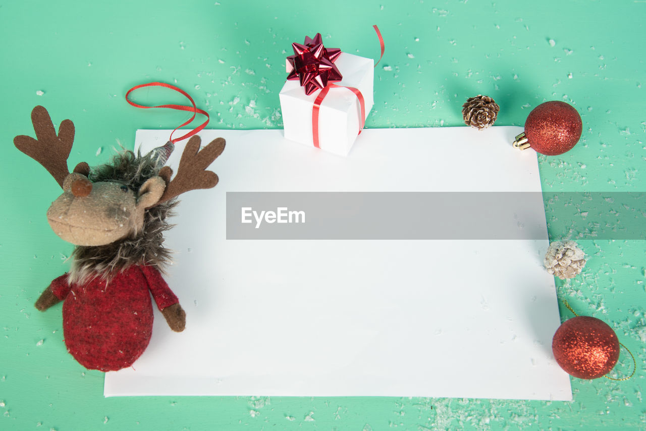 View of christmas decorations on table