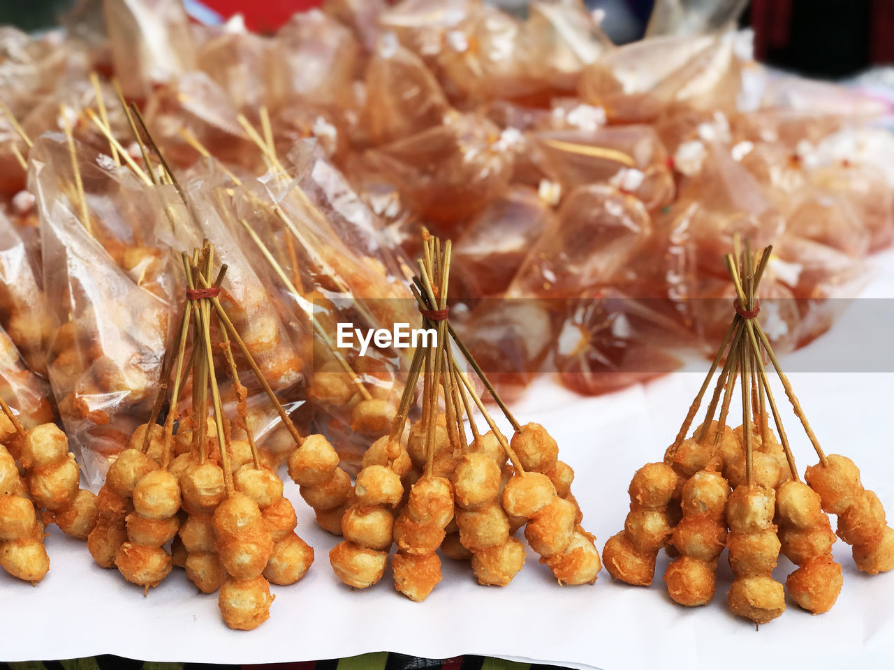 Close-up of meat for sale on table