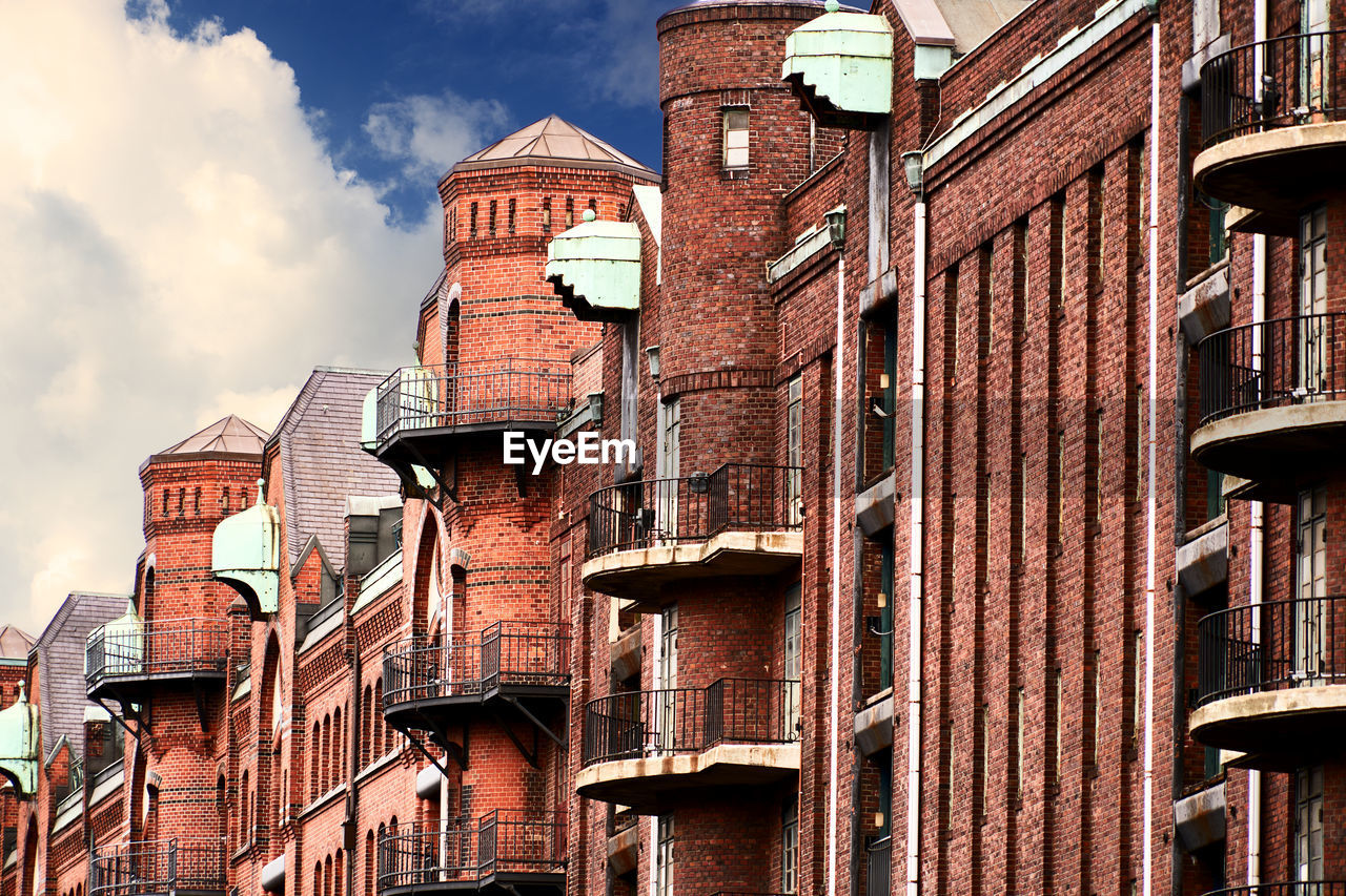 Low angle view of buildings in city