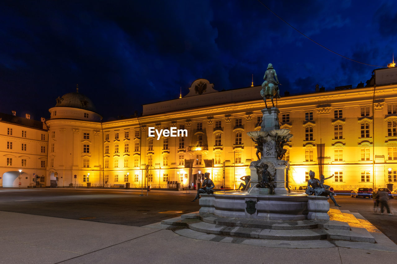 VIEW OF STATUE AT NIGHT