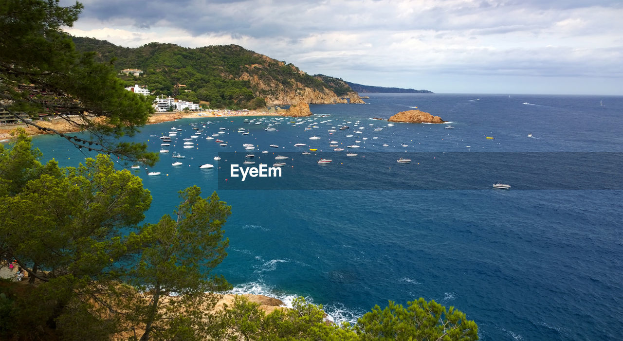 High angle view of sea against sky