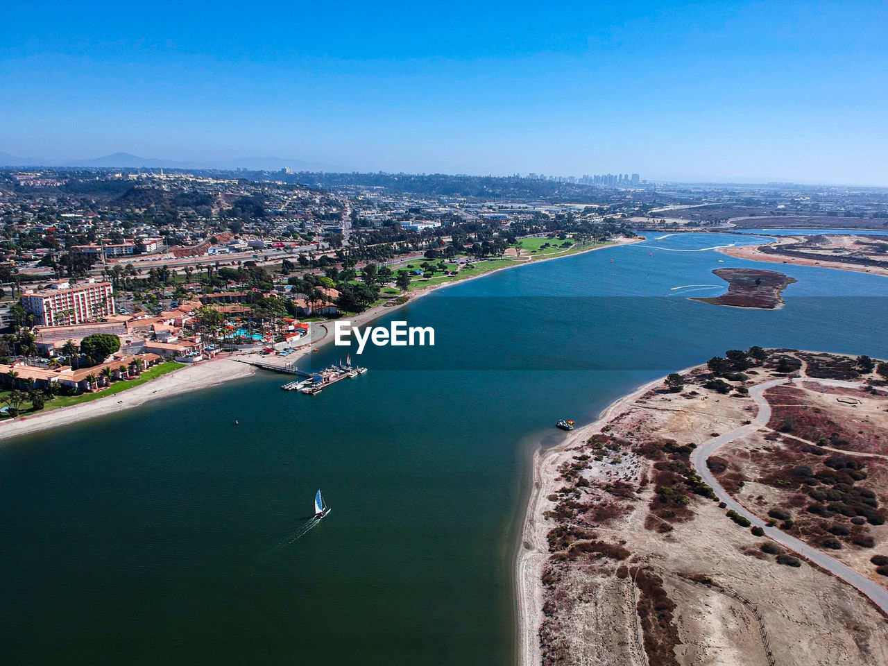 High angle view of mission bay