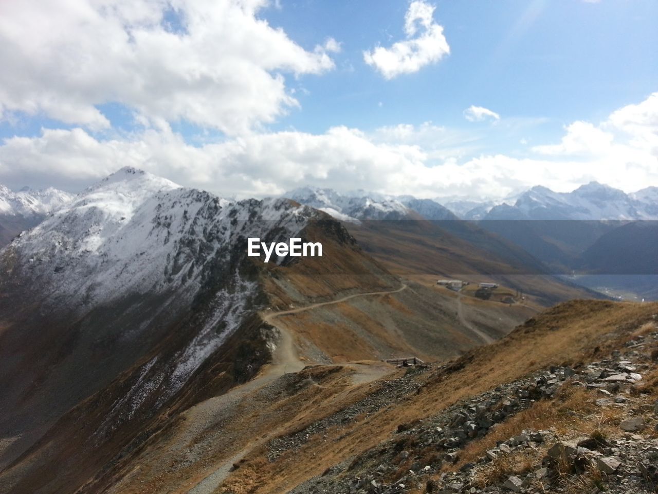 Scenic view of mountains against sky