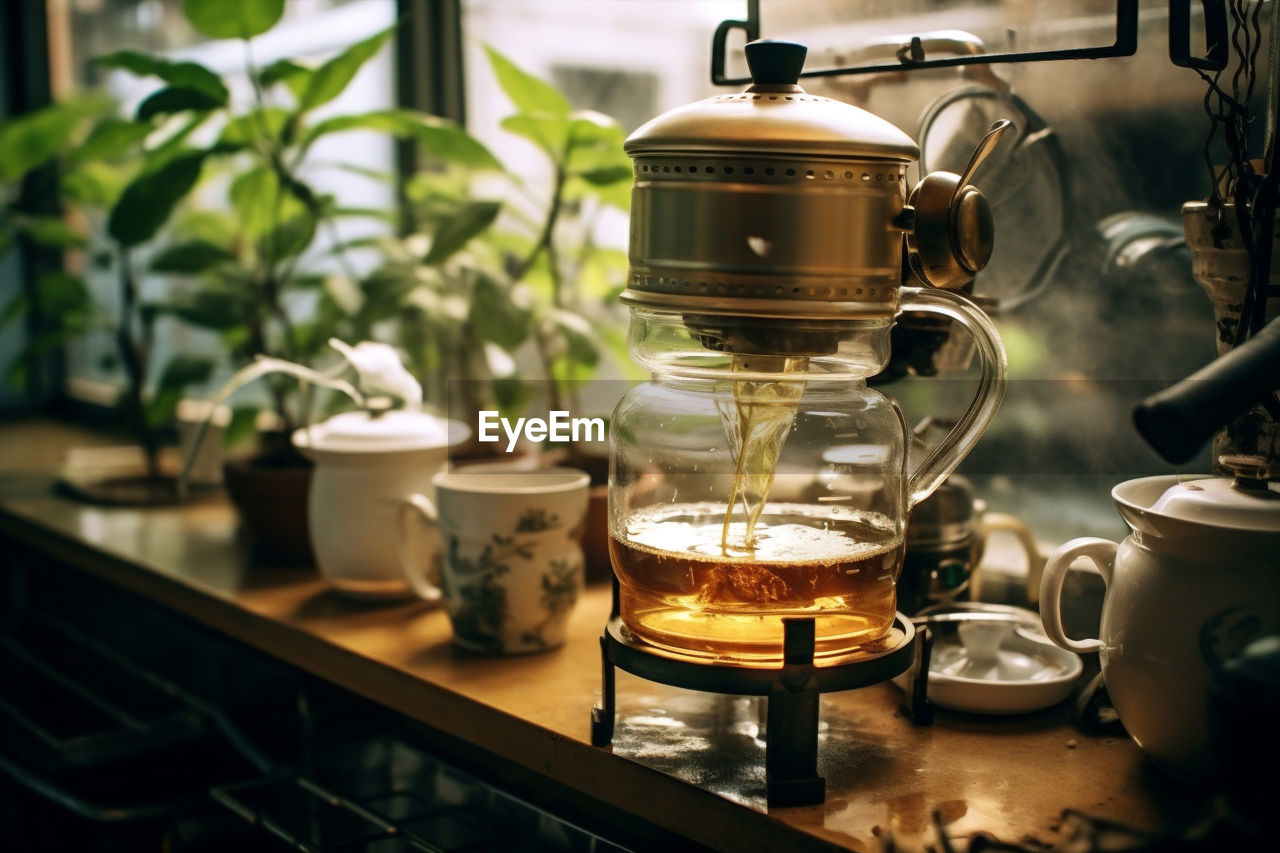 close-up of coffee on table at home