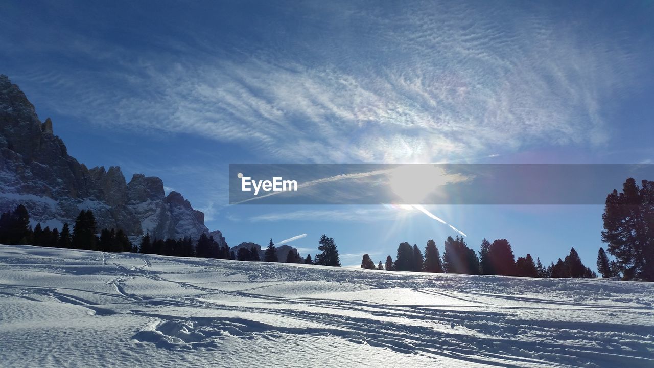 Scenic view of snow covered landscape