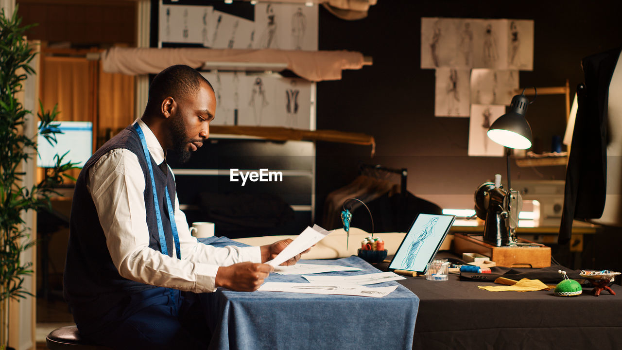 business colleagues working at desk in office