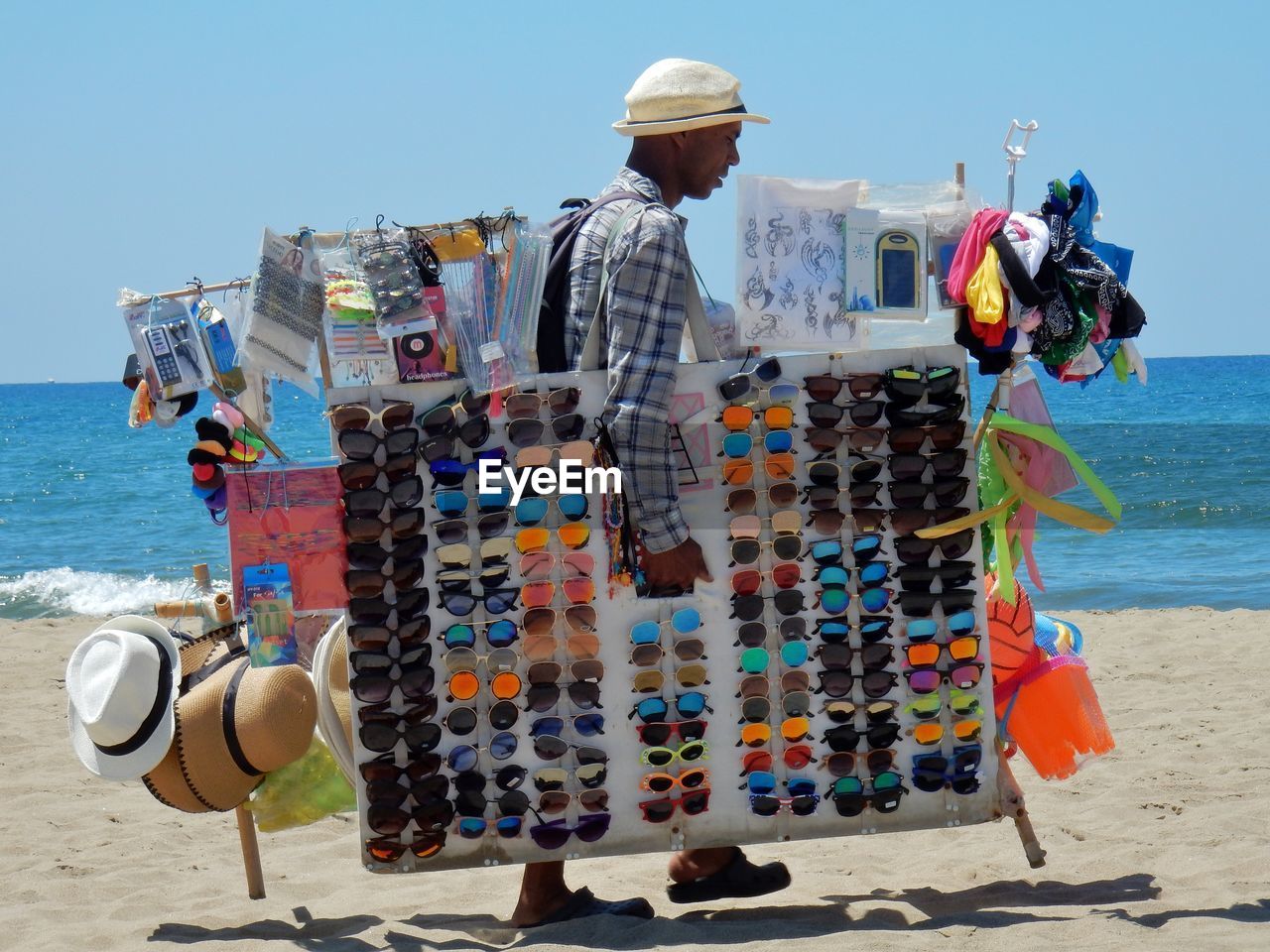 REAR VIEW OF PEOPLE ON BEACH