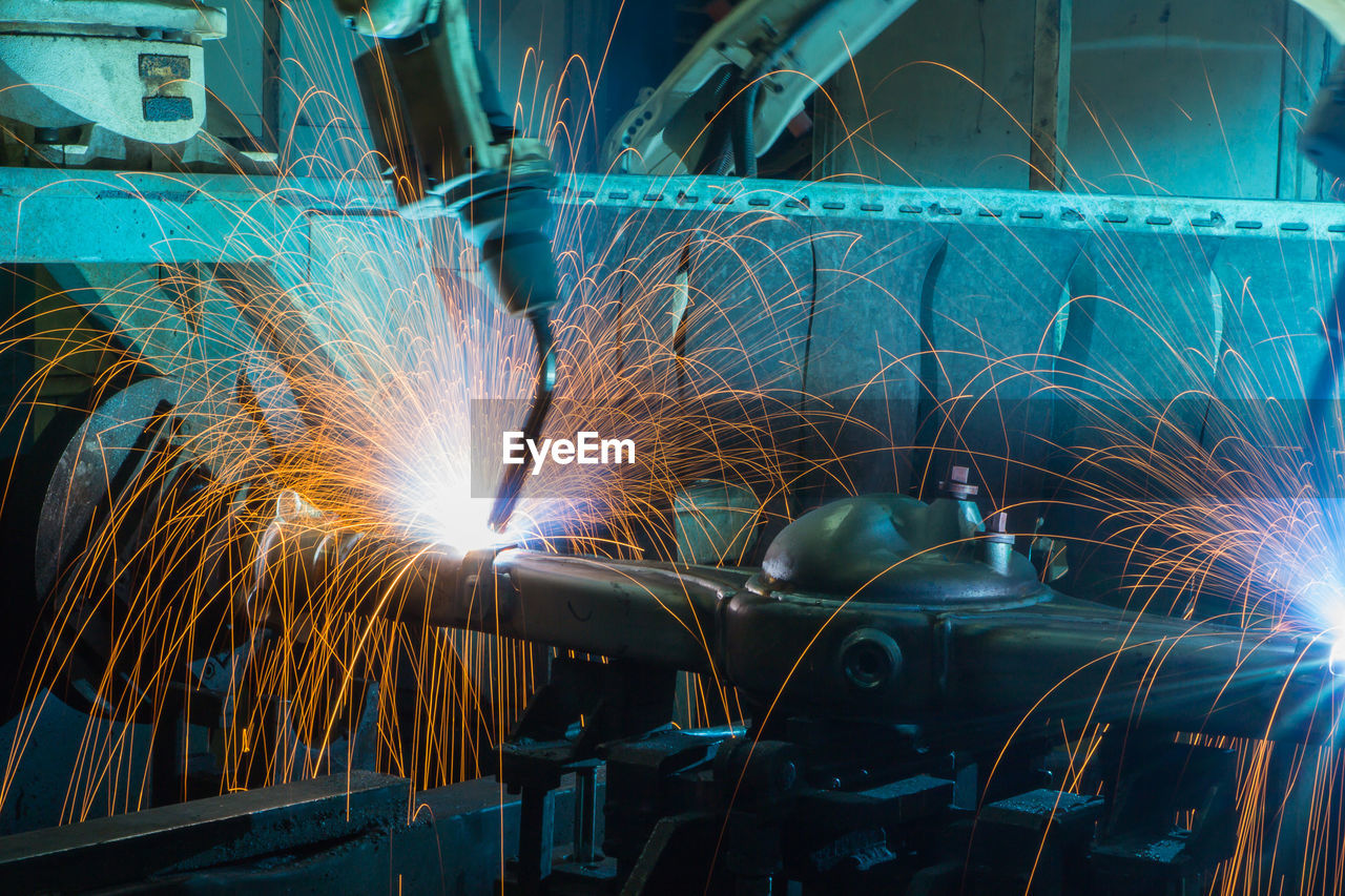 Sparks at metal industry