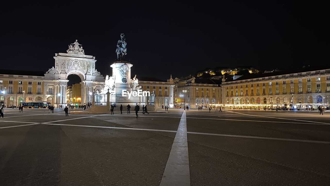 View of city at night