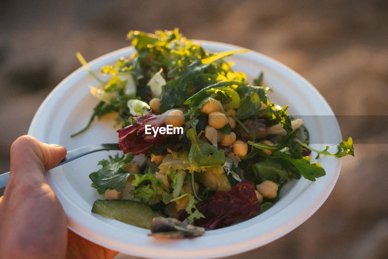 High angle view of food in bowl