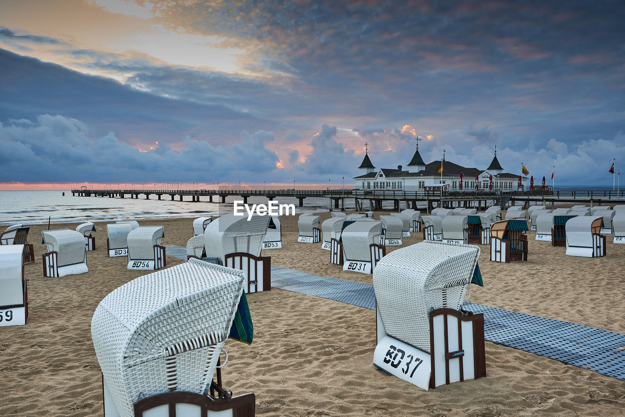 HOODED CHAIRS ON BEACH