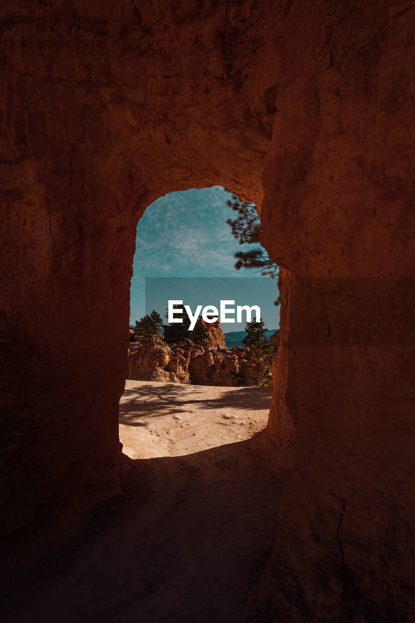 Rock formation seen through cave