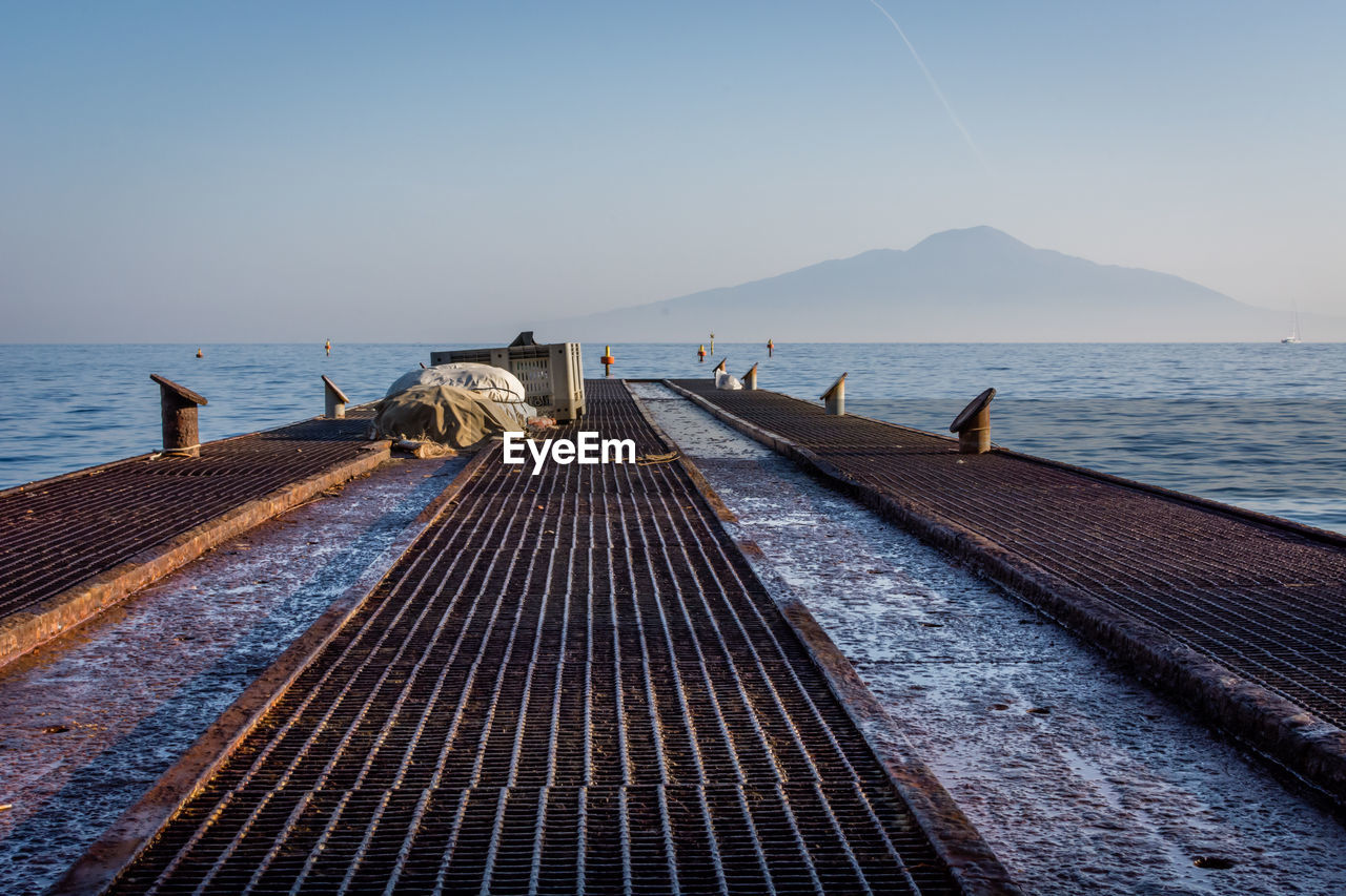 View of calm sea against clear sky