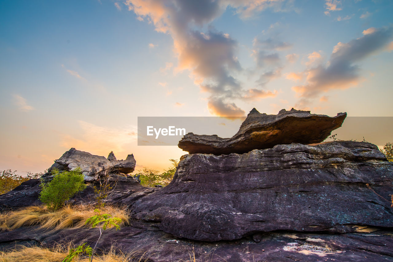 ROCK FORMATIONS AT SUNSET