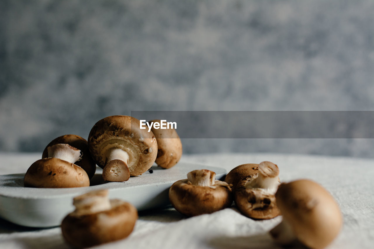 Close-up of mushrooms on table