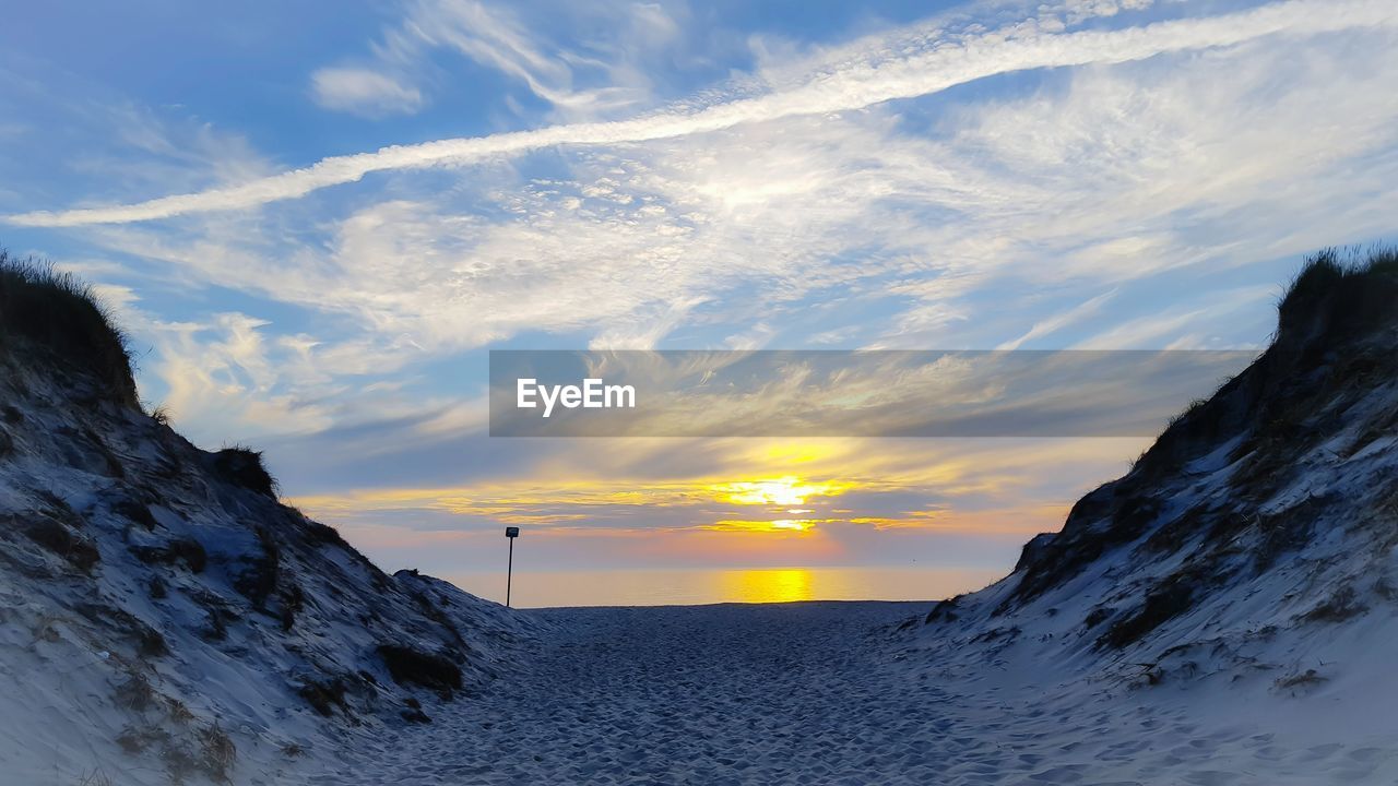 Scenic view of sea during sunset