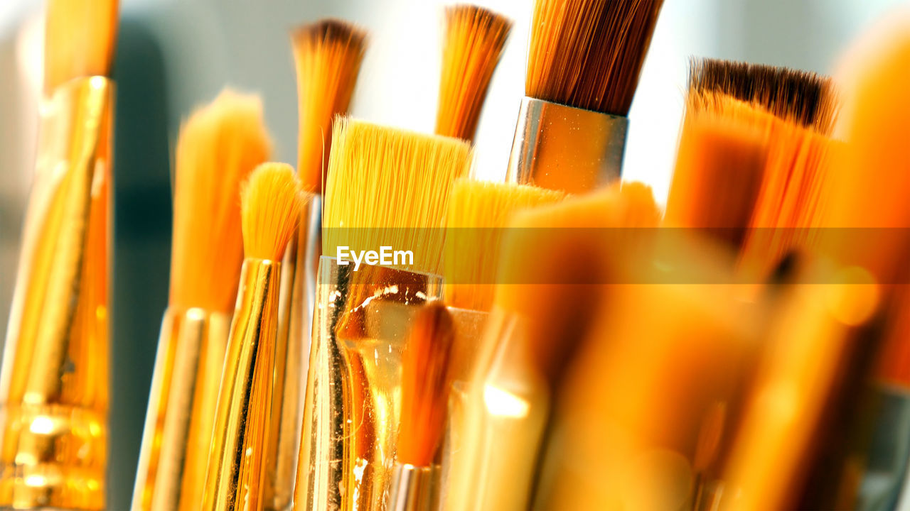 Close up of paintbrushes