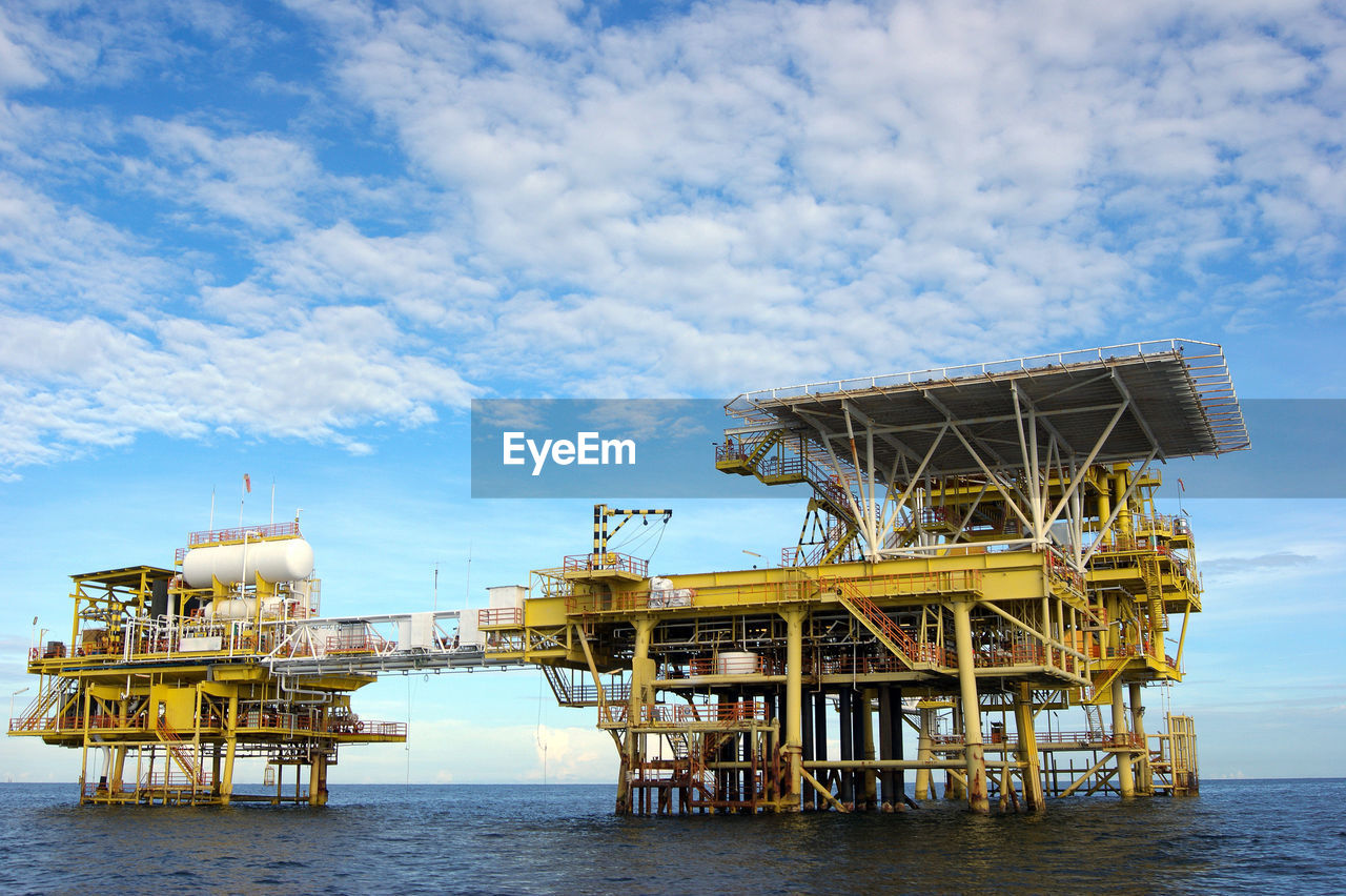 Offshore oil and gas industry platform at sea