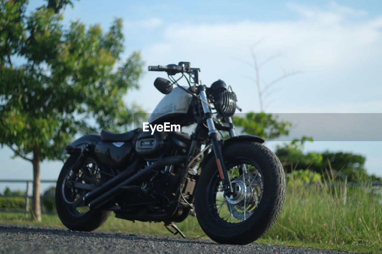 Motorcycle on roadside