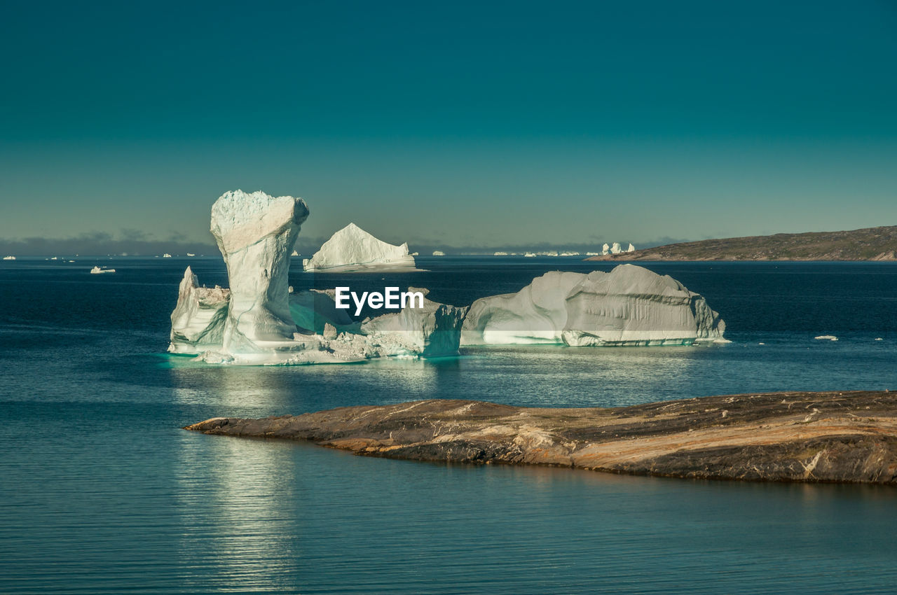 Scenic view of sea in greenland