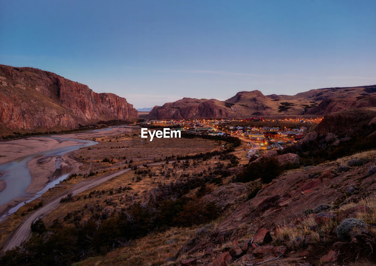 Scenic view of landscape against clear sky