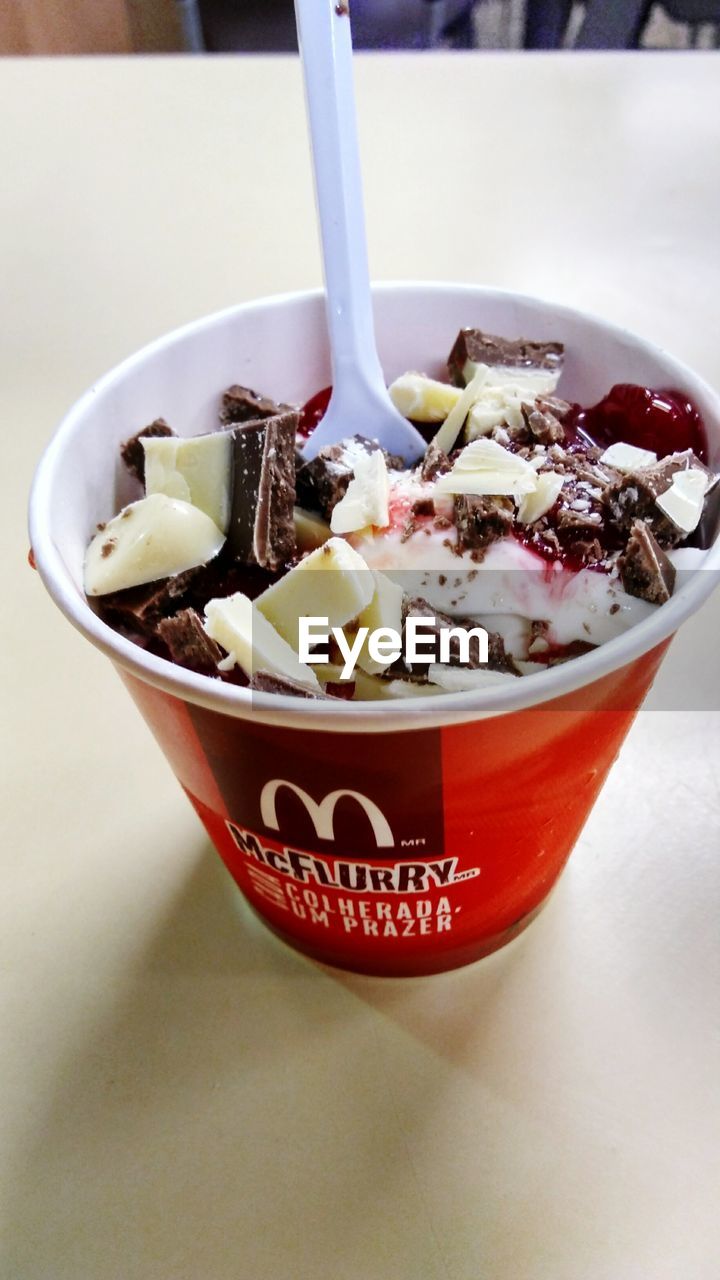 CLOSE-UP OF ICE CREAM WITH FRUITS