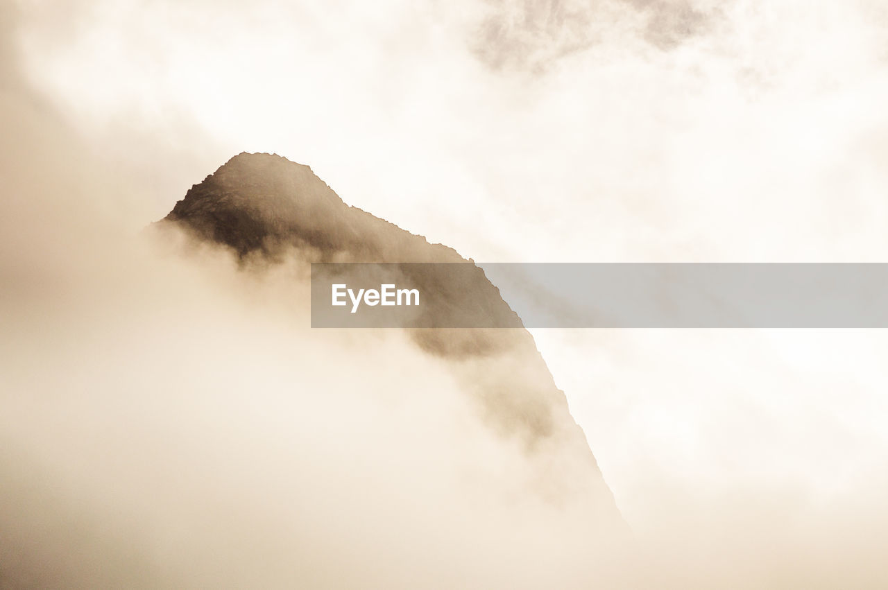 Low angle view of mountain against sky