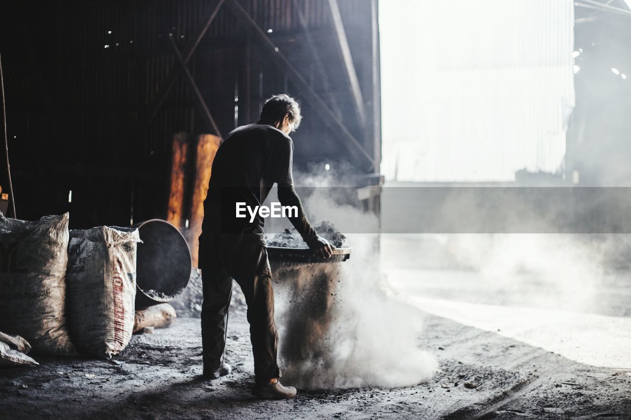 Worker working at construction site