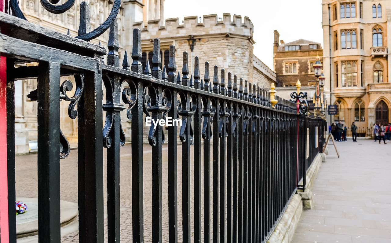 London, uk - january 20, 2015 - closeup of the black cast-iron fence outside the westminster abbey.