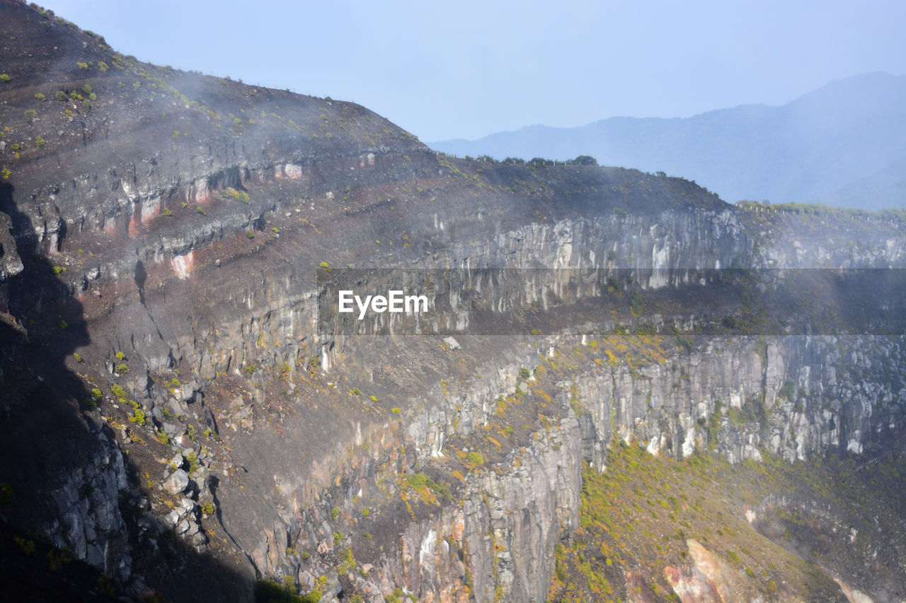 Steep cliffs at the top of mount gede pangrango national park, west java