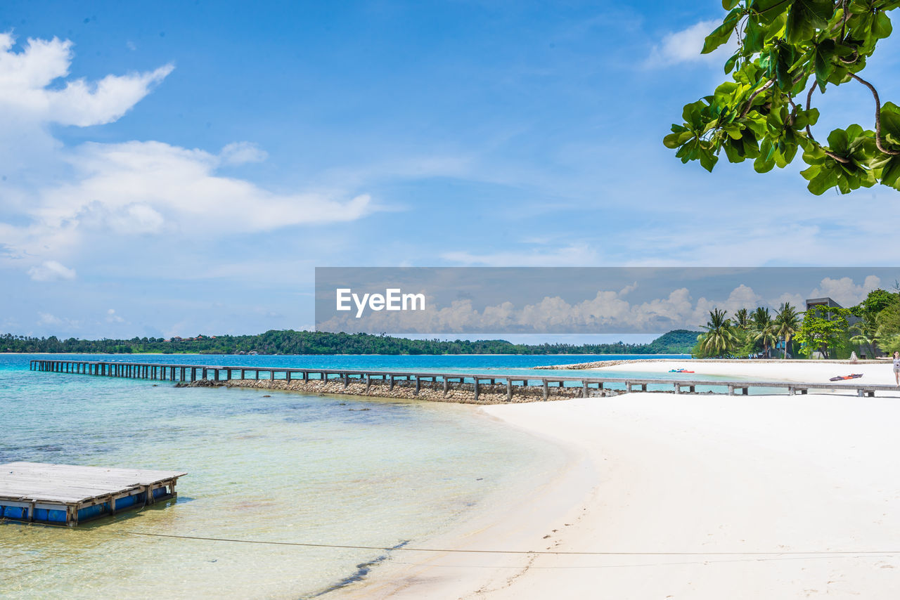 Scenic view of beach against sky