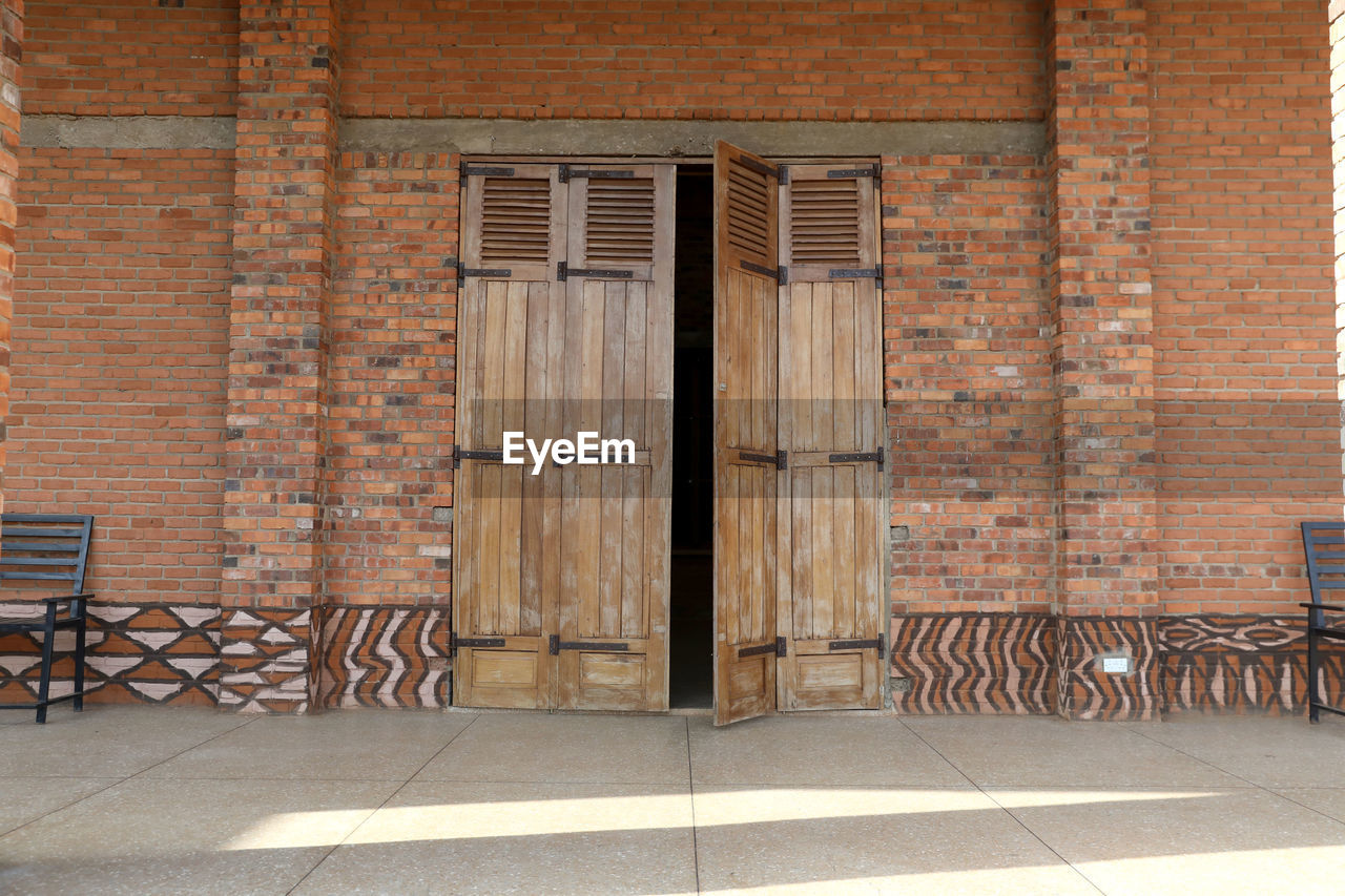 closed door of old building