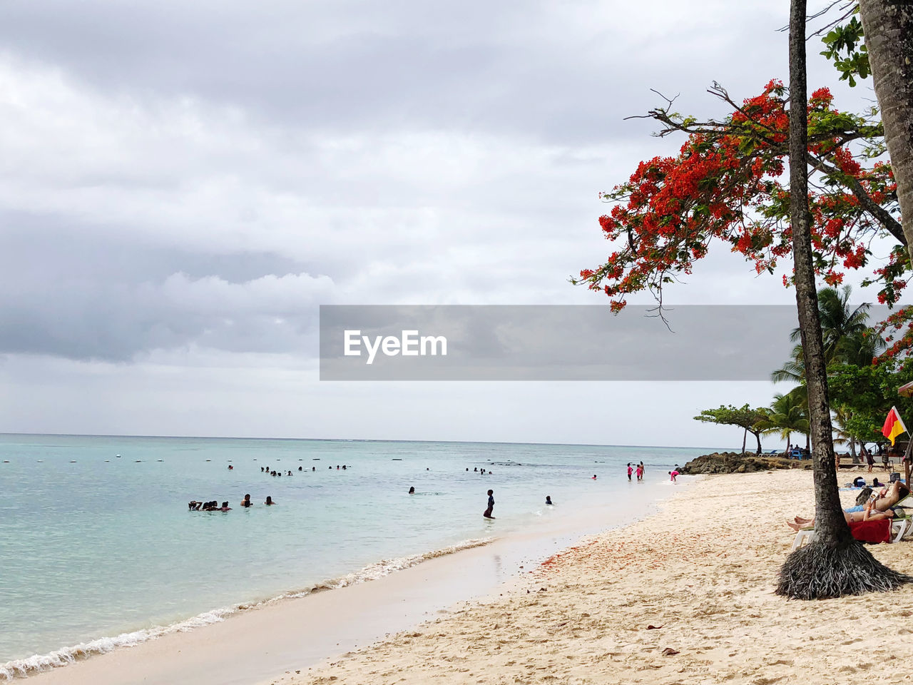 Scenic view of beach against sky